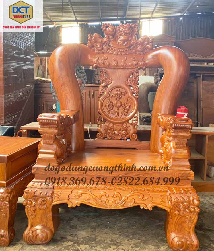 salon phòng khách gỗ gõ đỏ